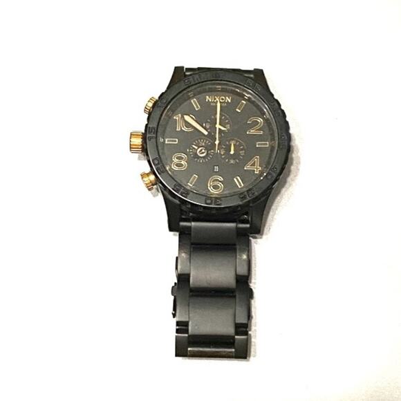 Nixon Black and Gold Chronograph Timepiece - Picture 3 of 4